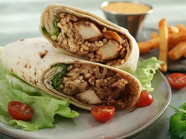 Chicken Burrito with White Rice