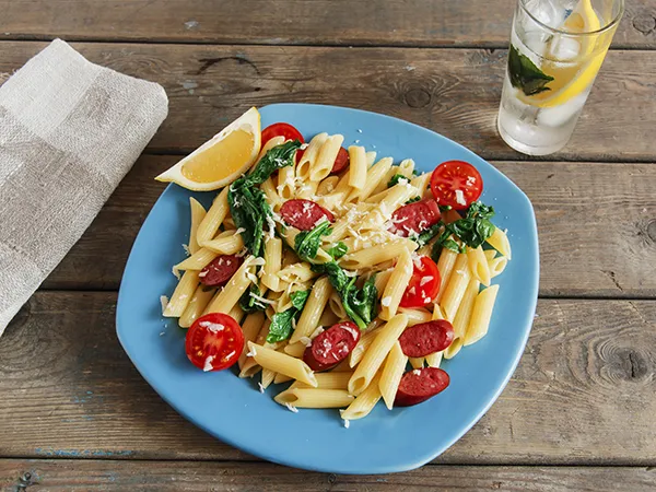 Spicy Sausage with Spinach Penne